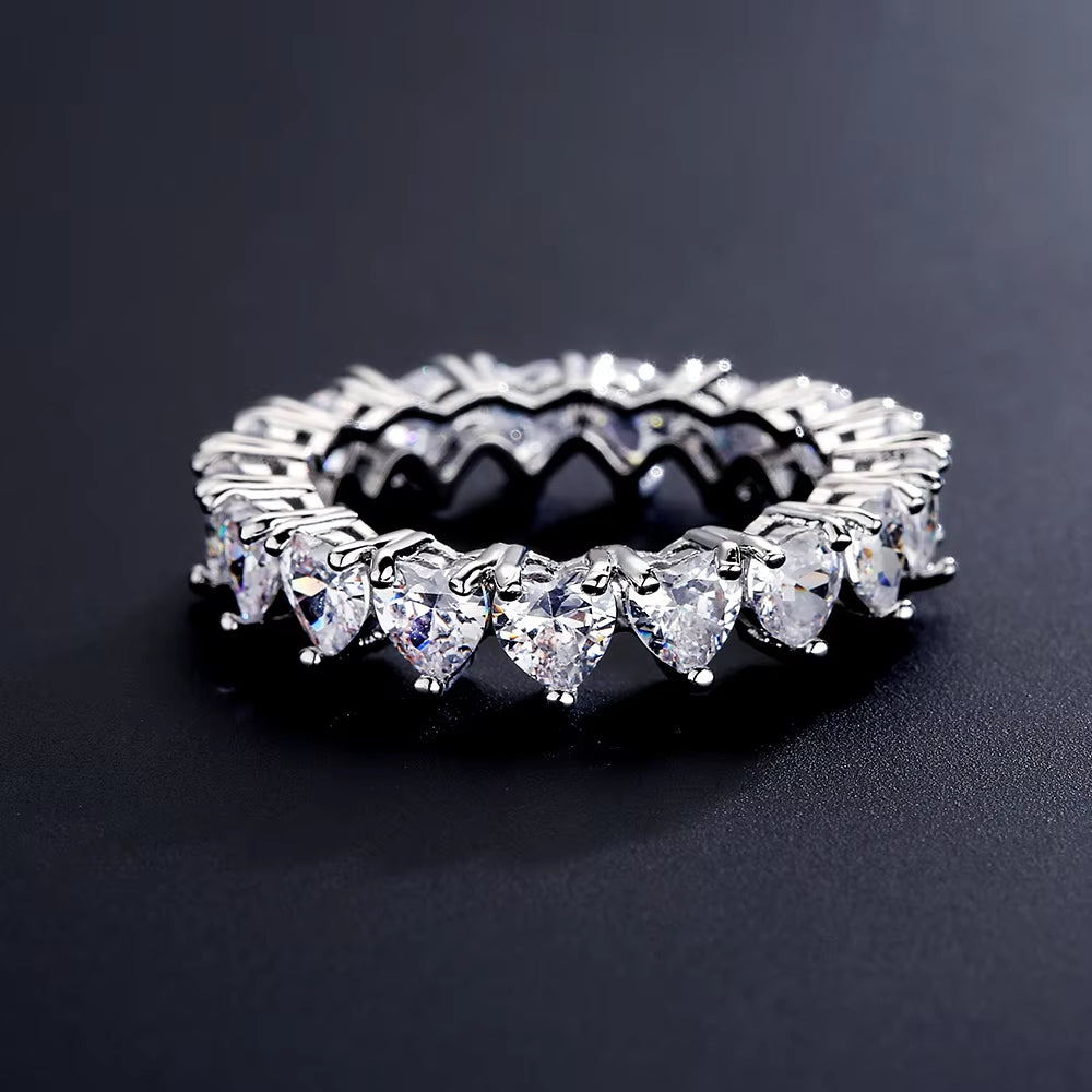 Elegant Sparkling Zircon Rings for Women - Perfect Gift for Weddings, Anniversaries, and Special Occasions